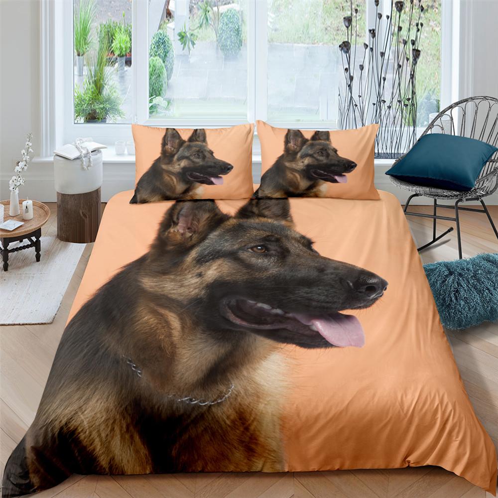 3D Dog King Quen Ful Twin Soft Duvet Cover Funy Pupy Beding Set Tens Adult People Kawai Pet Animal White 2/3pcs Comfortable Quilt Cover