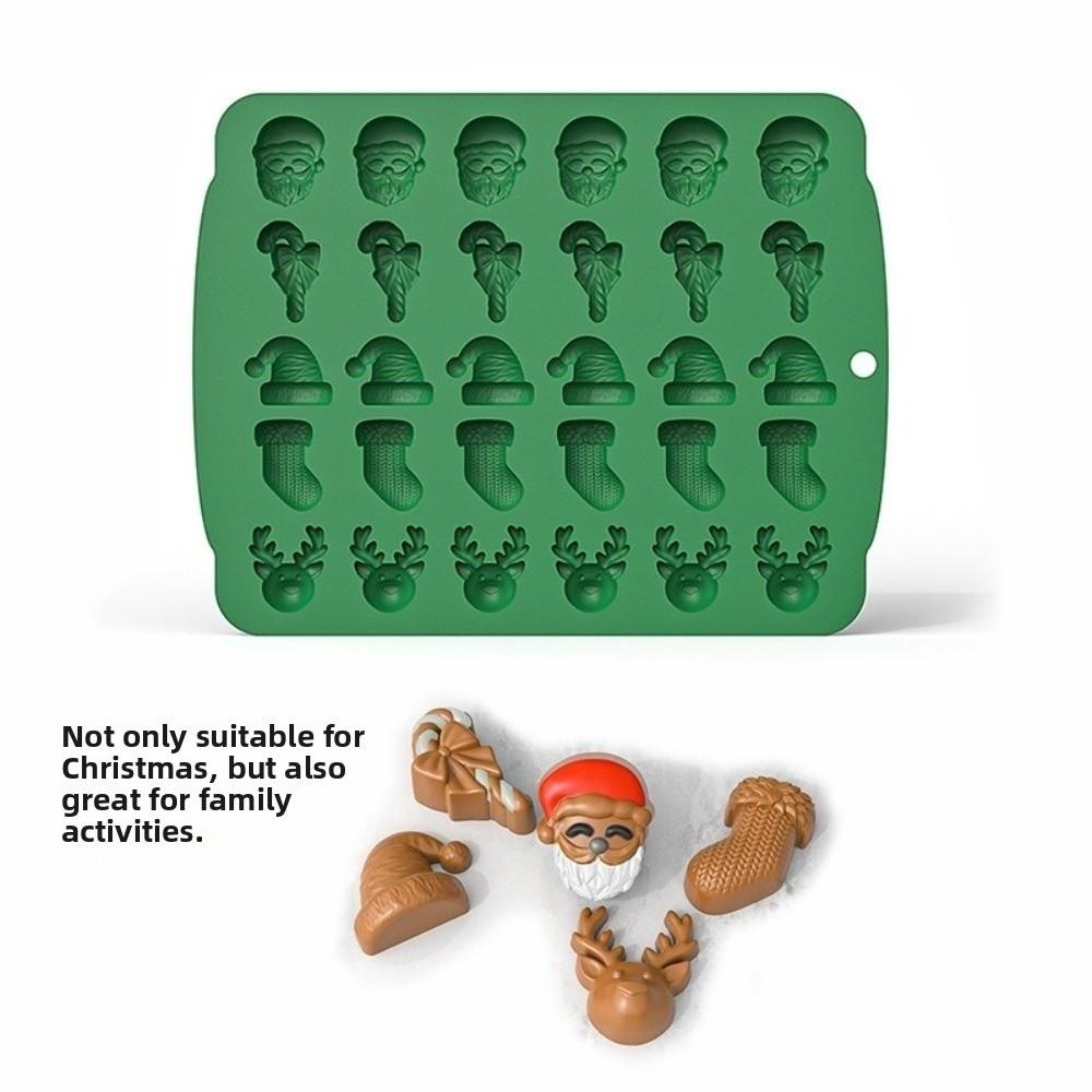 Reusable DIY Cake Decorating Mold Non-Stick Surface Christmas Chocolate Mold For Christmas Party