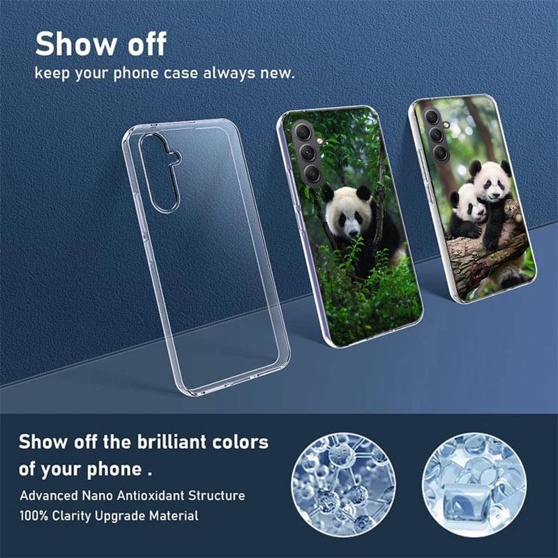 Panda Baby, Giant Panda Family Phone Case for Samsung A16 A26 A36 A56 A17 A37 A57 A07 A06 A02S A03 A04S A05S Galaxy Note 20 10 A