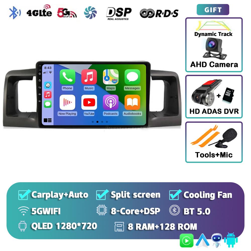 Android 14 Carplay Auto Car Radio For Toyota Corolla E120 E 120 BYD F3 2007 2008 2009-2011 Multimedia Video Player GPS Stereo