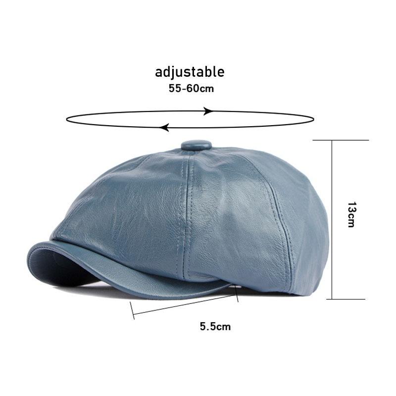 Menns Peaky Blinders Hat Dame Retro PU Leather Flat Cap Beret Newsboy Cap