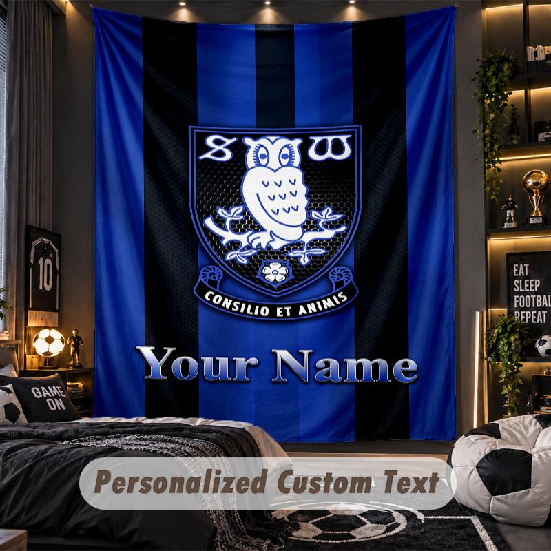 TapestrySheffield Wednesday FC Custom Name Text Personalized Wall Hanging Tapestry Home Wall Decor