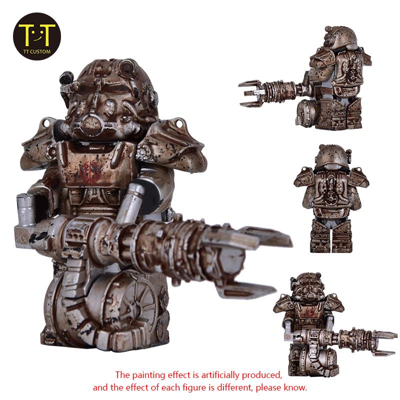 1 STÜCK Militärsoldaten Mini Anime Action Fallouts Figuren Waffen Roboter Mecha Bausteine Ziegel DIY Spielzeug für KINDER Geschenk