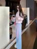 Pink Blue Design Vintage Baggy Loose Jeans Women Y2k Harajuku High Waist Denim Trousers Female Retro Fashion 90s Aesthetic Wide Pants Sreetwear