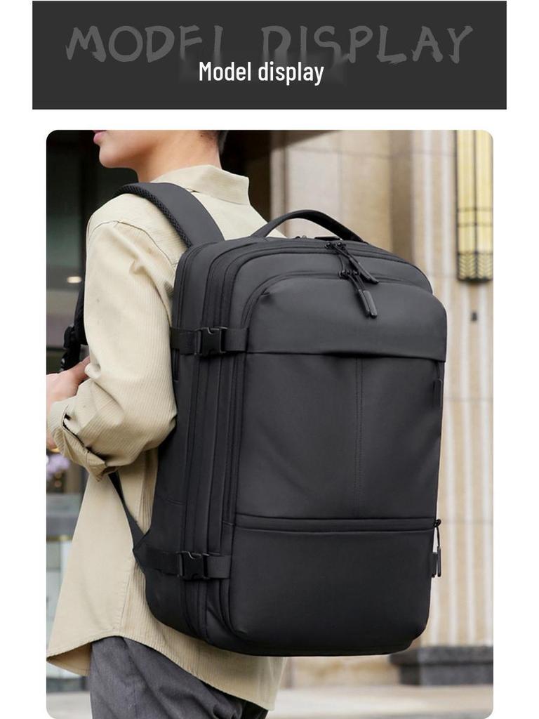 Expandable Fashion Backpack: High-Capacity Cross-Border Unisex Design for Business, Travel, and School