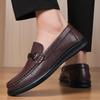 Fashion Fashion Italy Style Designer Men's Leather Loafers Shoes Slip-On Minimalist Business Casual Shoes Outdoor Non-slip Driving Shoes