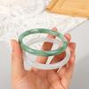 1Pcs Imitation Natural Jade Solid Color Bangles Vintage Palace Simple Glass Bracelet Chinese Style Ancient Jewelry