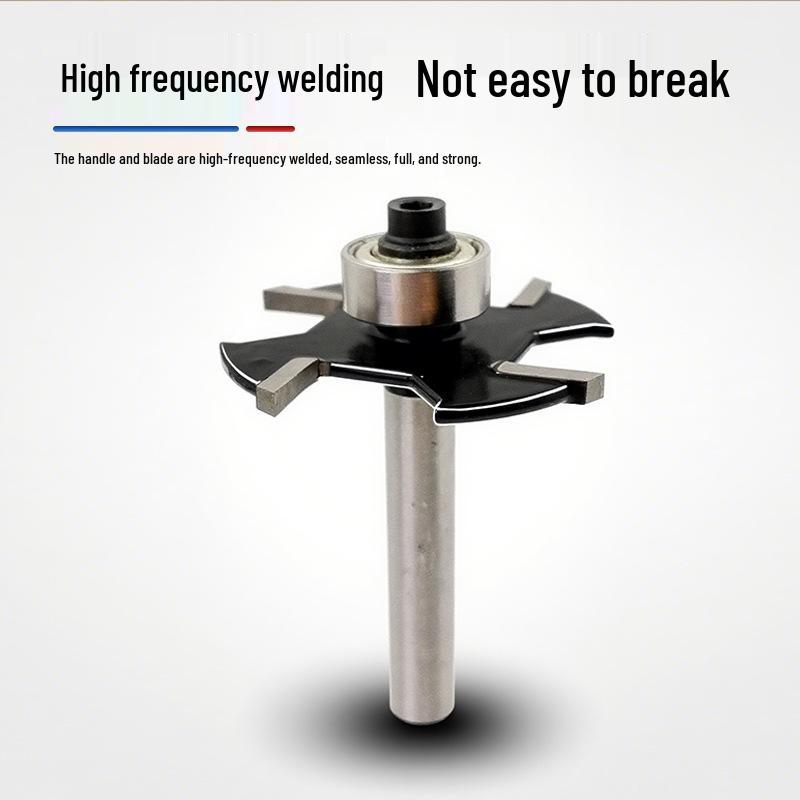 Four-Flute Ball Nose T-Cutter: Black Alloy Woodworking Router Bit for Slotting, Grooving, and Edge Trimming