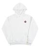 [Unisex] Purple Flower Smile Embroidered Hoodie_Melange White
