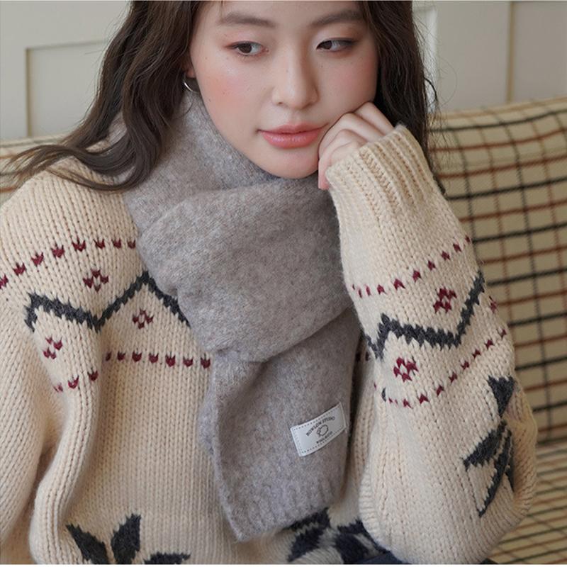 Women'S Winter Scarves Cashmere Scarf Girl Black Ladies Winter Wool Scarf Solid Color Scarves Warm Cold-Proof Poncho