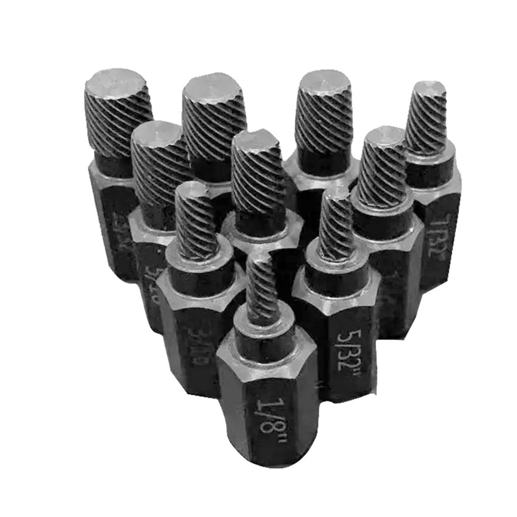 10 Pcs Multi-Spline Screw and Bolt Extractor Drill Bit Set Damaged Screw Remover Easy Out Bolt Extractor Easy to Use