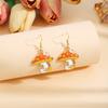 Thanksgiving Fun Cartoon Mushroom House Wreath Turkey Earrings, Personalized Creative Design Sense Colorful Drip Earrings