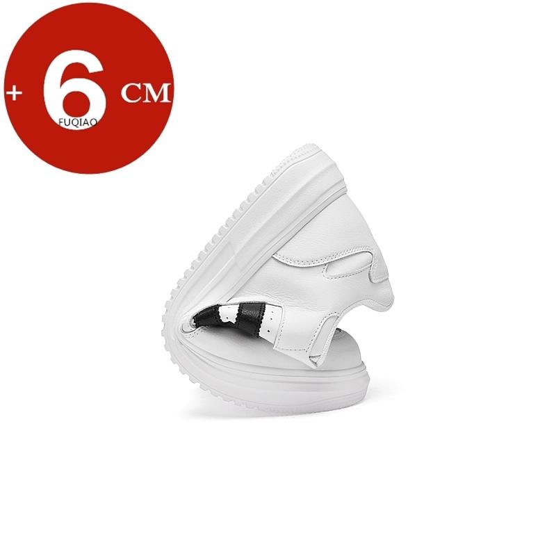 Plus Size Elevator Sneakers Men's Genuine Leather Casual Sports Shoes 6CM Height Increasing Shoes for Men Women Walking Shoes