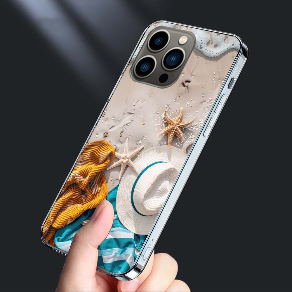 Summer Vibe Sea, Beach, Sand Phone Case For Iphone 16E 15 Pro 14 Plus 17E 16 17 Pro Max Air 11 12 13 Mini Shockproof Capa Cut