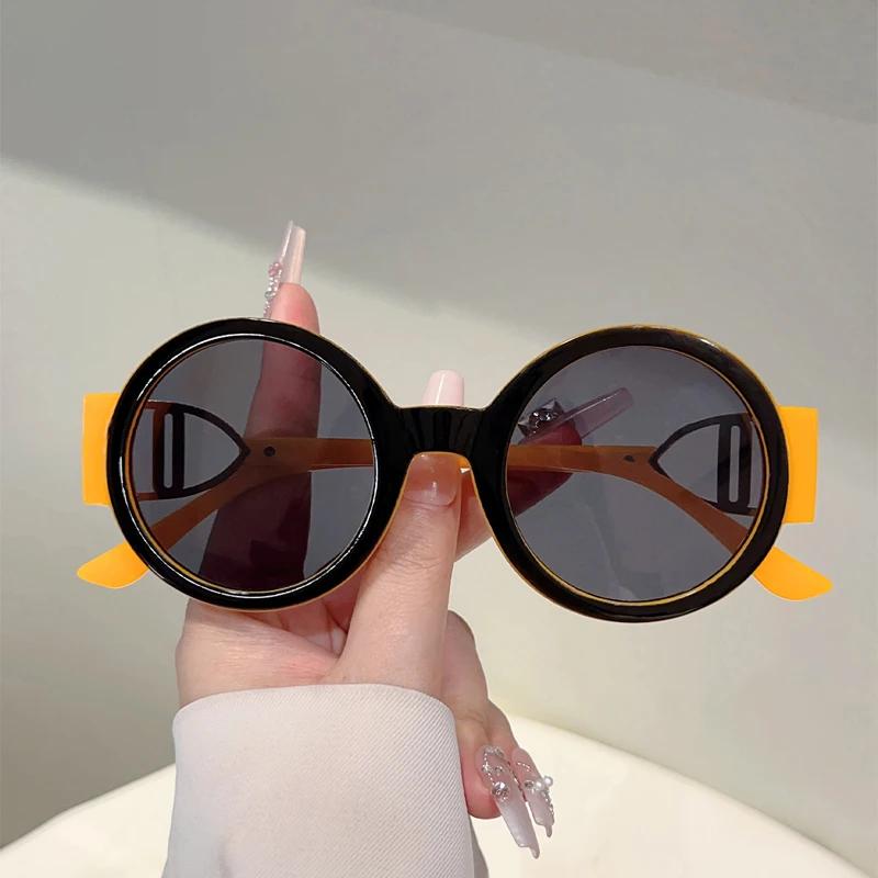 Oversized Round Sunglasses Women Cute Stylish Gradient Outdoor Casual Shades Ins Trendy Luxury Brand Design Sun Glasses