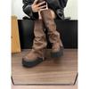 Thick-soled Western Boots But Knee Long Boots Sister Pile Boots Autumn Big Head Pant Boots Sweet Cool Wind Tall Knight Boots Spicy