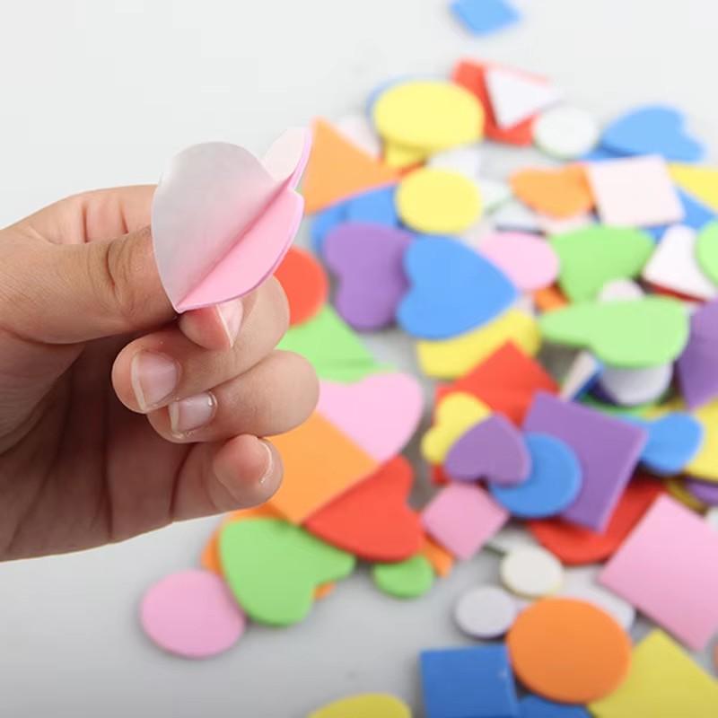 Children Geometry Foam Stickers Puzzle Self-Adhesive EVA Sticker Kids Education DIY Toys for Crafts Arts Making Gift TMZ