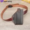 American Retro Leather Phone Waist Bag - Genuine Cowhide Casual Belt Pack for Outdoor Wear