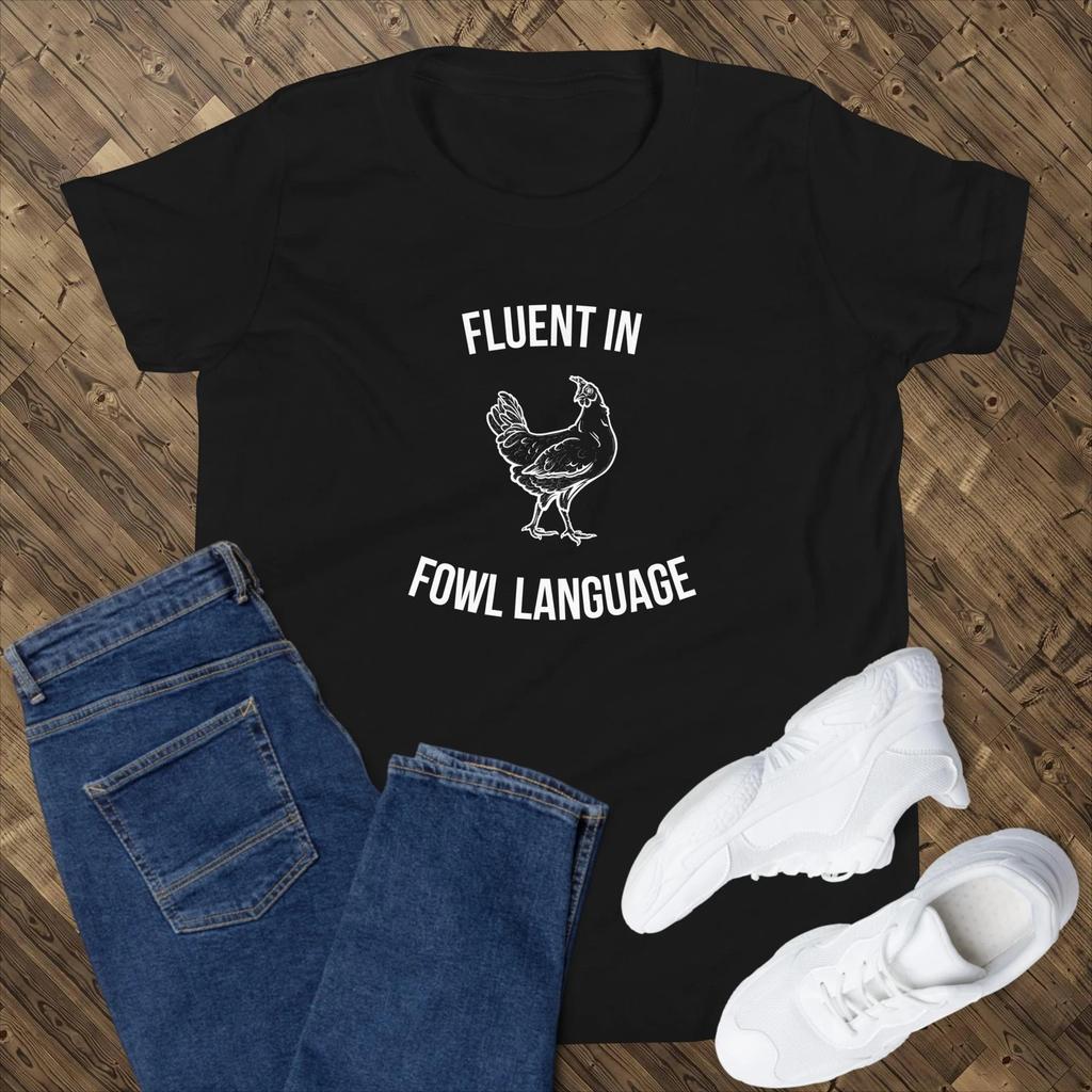Fluent in Fowl Language Youth Shirt - Cute Chicken Tshirt for Funny Chicken Tee