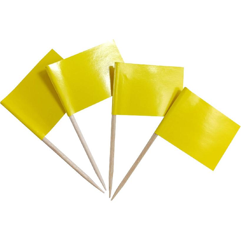 JBCD 200 Pcs Pure Red Blue Yellow and Green Flags Toothpicks 4 Soild Color Cupcake Toppers Decorations, Cocktail Toothpick Flag Cake Topper Picks