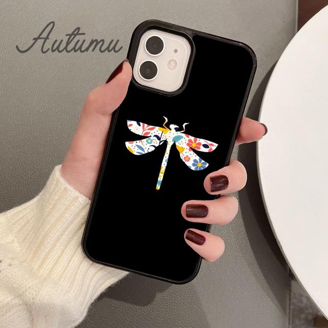 Dragonfly Insect Phone Case for iPhone 11 12 13 14 Pro Max Mini X XR XS SE 2020 5 6S 7 8 Plus Samsung Galaxy S21 S22 Cover Shell