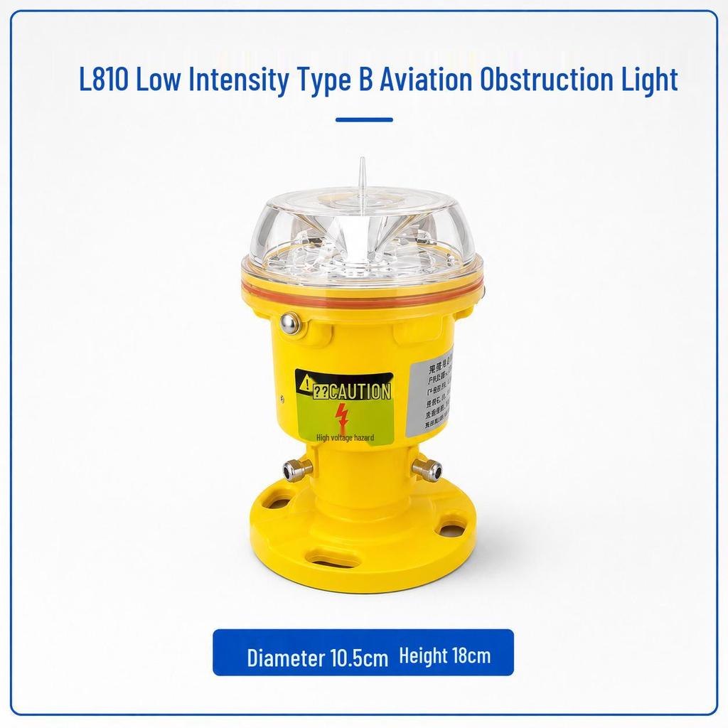 122/155 Solar Aviation Obstruction Light with GPS Networking for Skyscrapers and Towers