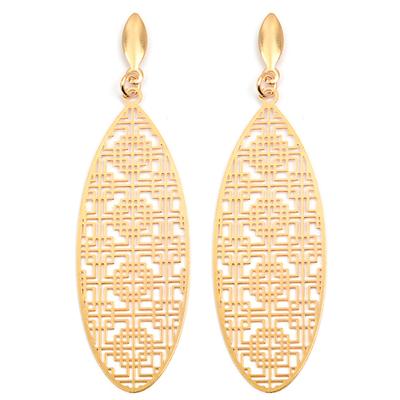 [R4740] - 'Carmen' Gold Plated Earrings - 60x17 Mm