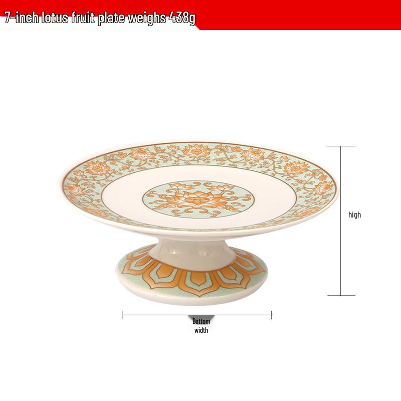 White Marble Buddhist Offering Set: Water Cup, Fruit Plate & Incense Burner.