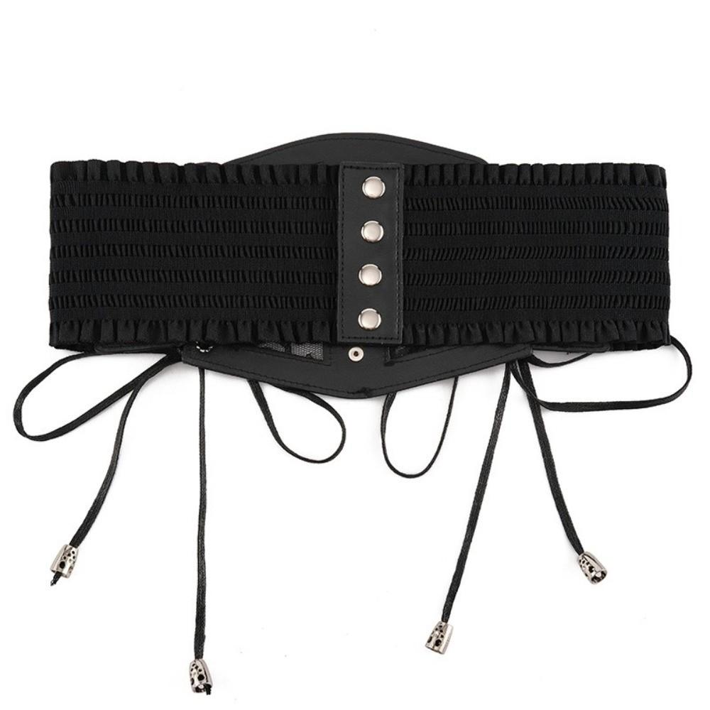 Punk Fashion Elastic Design Lace Belts Retro Style On Shirt Corset Belts Tie Rope Wide Belt Women