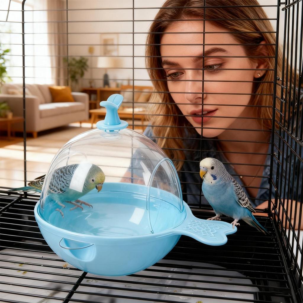 Wellensittich Bad Hängbar Groß Multifunktionales Spielzeug Vogelkäfig Spielzeug Papageien Badewanne Für Innen Zuhause Nymphensittich Finken Wellensittich
