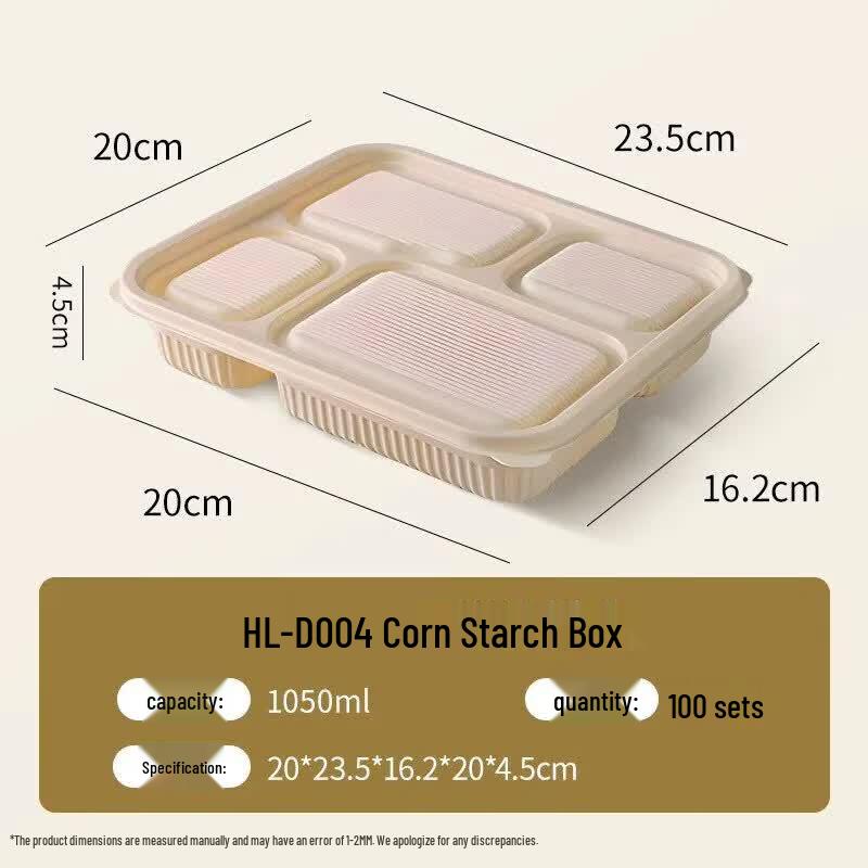 Eco-Friendly Corn Starch Disposable Meal Box