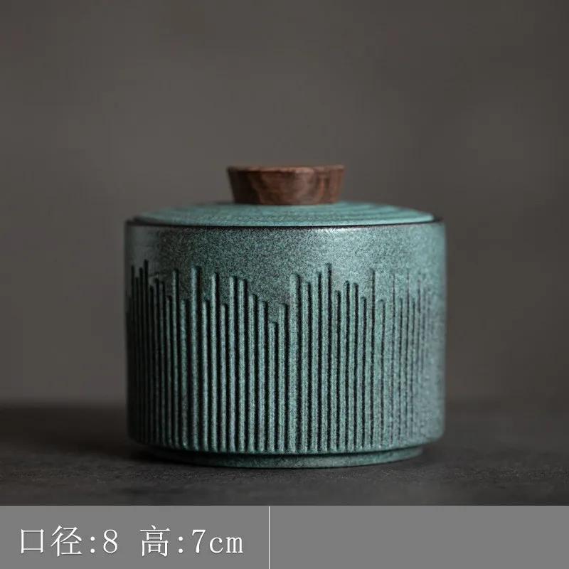 

Small Tea Caddy Ceramic Jar Coffee Can Portable Tea Can Snacks Sealed Jar Decorative Storage Tank Food Organizer Candy Jars