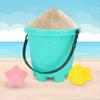 6 Piece Sand Toy Beach Toy Set with Sand Wheel, Truck, Sand Molds, Bucket, Shovel, Water Toy Set, Outdoor Toy for Boys Girls 3 4 5 6 7 Years