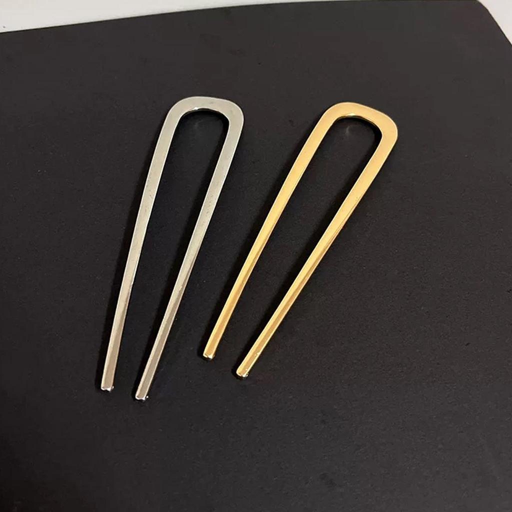 U Shaped Hair Pins For Thick Hair Metal French Twist Pins For Women Girls Elegant Large Hairstyle Accessories