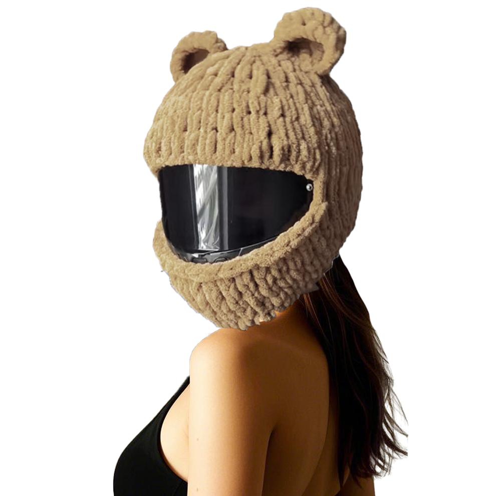 

Новий Чохол для Мотоциклетного Шолома Милі Котячі Вушка В язаний Чохол для Шолома Ручної Роботи Товстий Оксамитовий Чохол для Капелюха для Жінок Дівчат Косплей Стайлінг