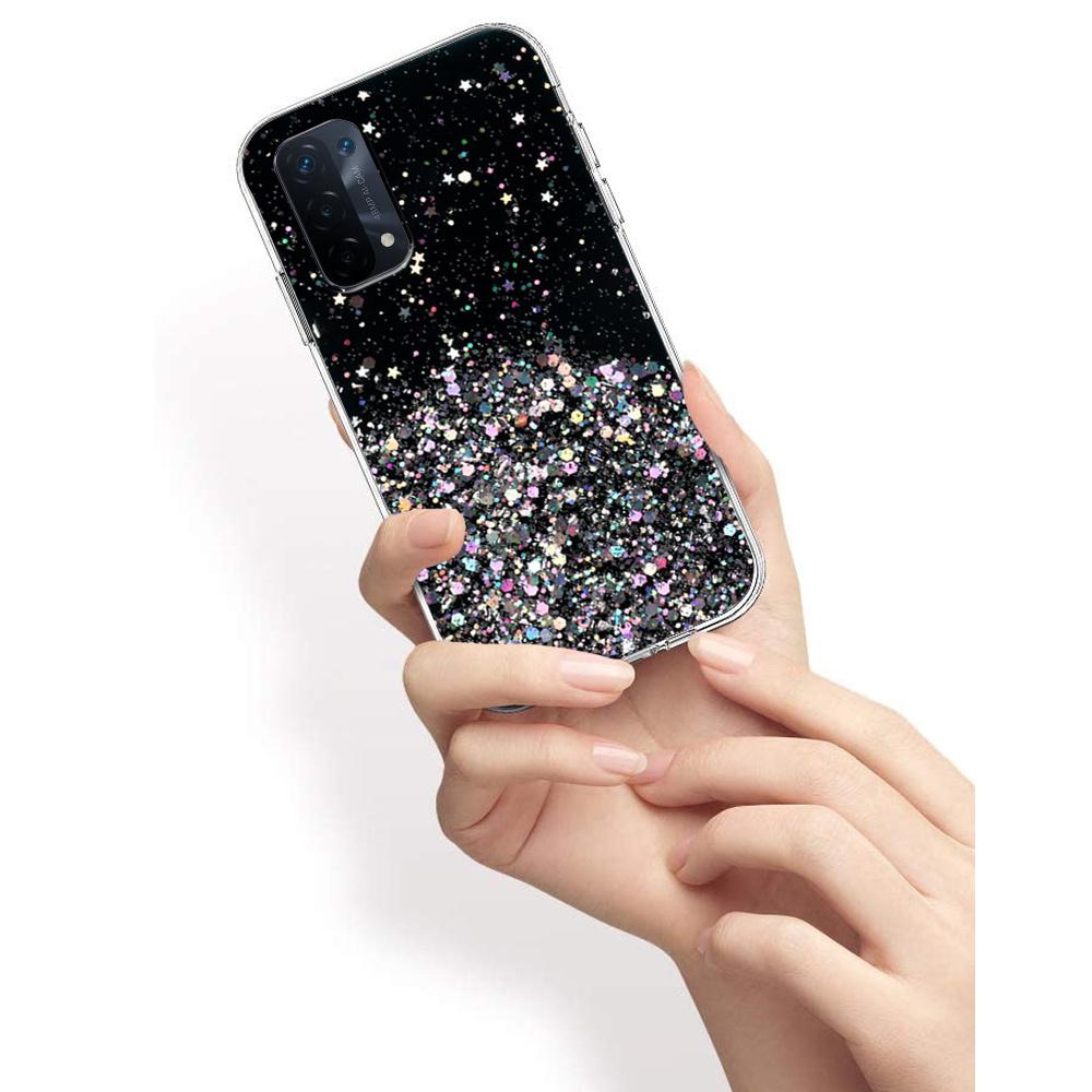 Husă pentru Oppo A54 5G/A74 5G/A93 5G, Strălucitoare, neagră