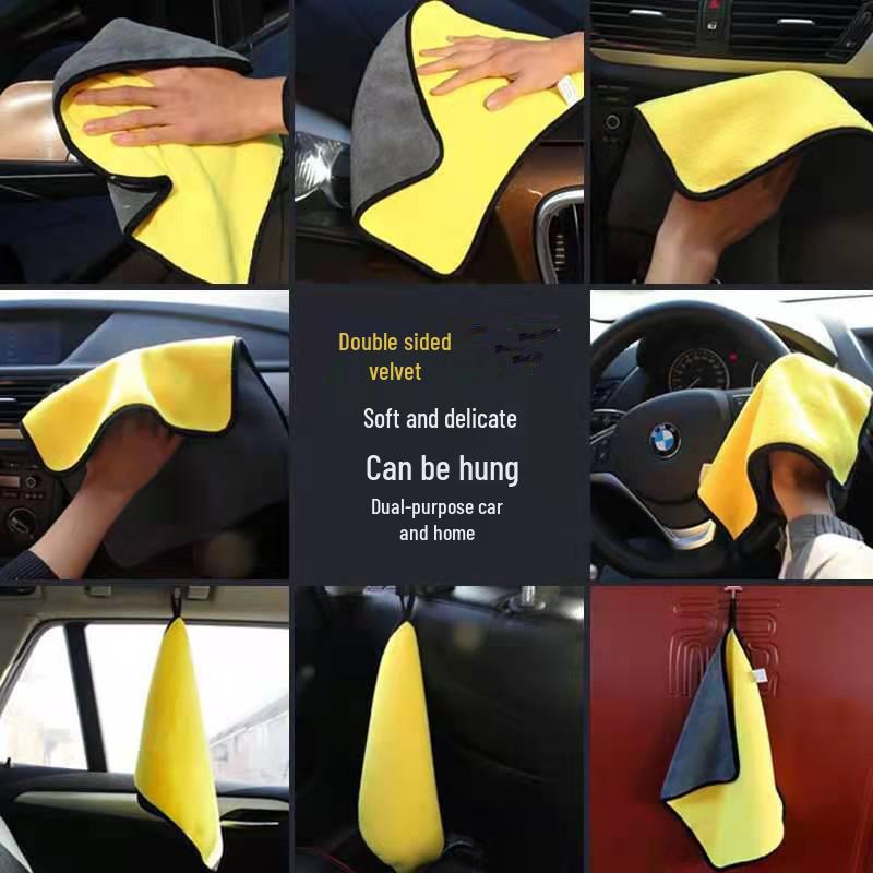 Premium Lint-Free Streak-Free Car Wash Towel - Thick, Absorbent Non-Chamois Cloth for Glass