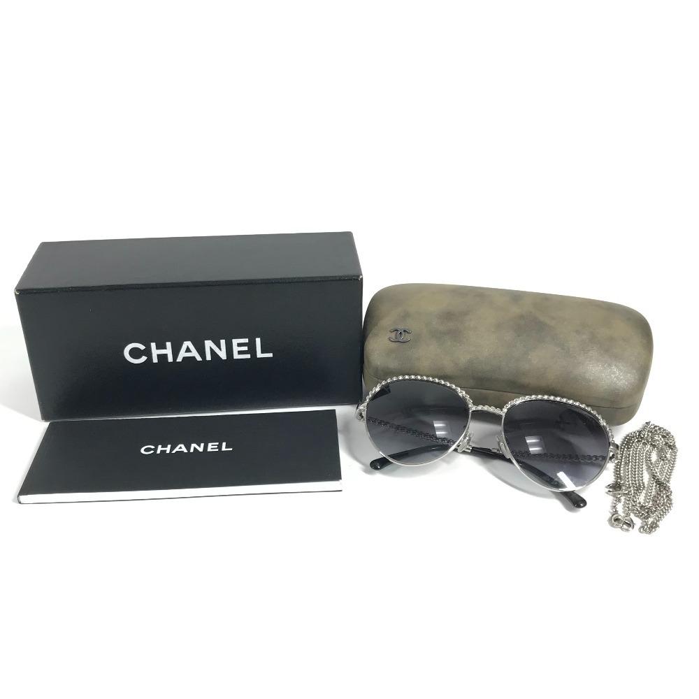 CHANEL 4242 Logo CC Mark Chain eyewear glasses sunglasses Black/Silver