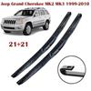 21"+21" J-Hook Frameless Front Wiper Blades for Jeep Grand Cherokee MK2 MK3, Commander XK, Wrangler TJ, Dodge Durango WD, Chrysler Aspen