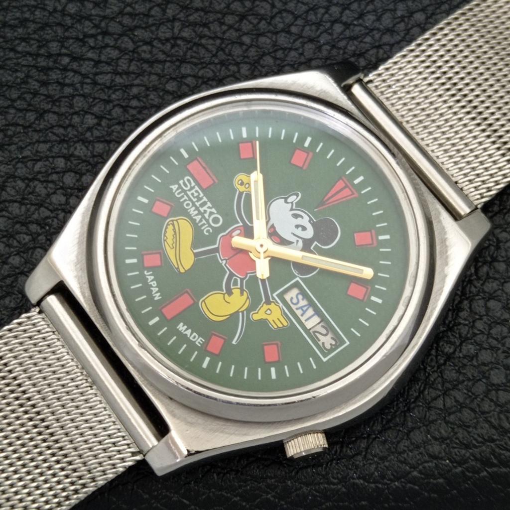VINTAGE SEIKO AUTOMATIC 7019A JAPAN MENS GREEN COLOR DIAL WATCH a500152-2 R151a-a500152