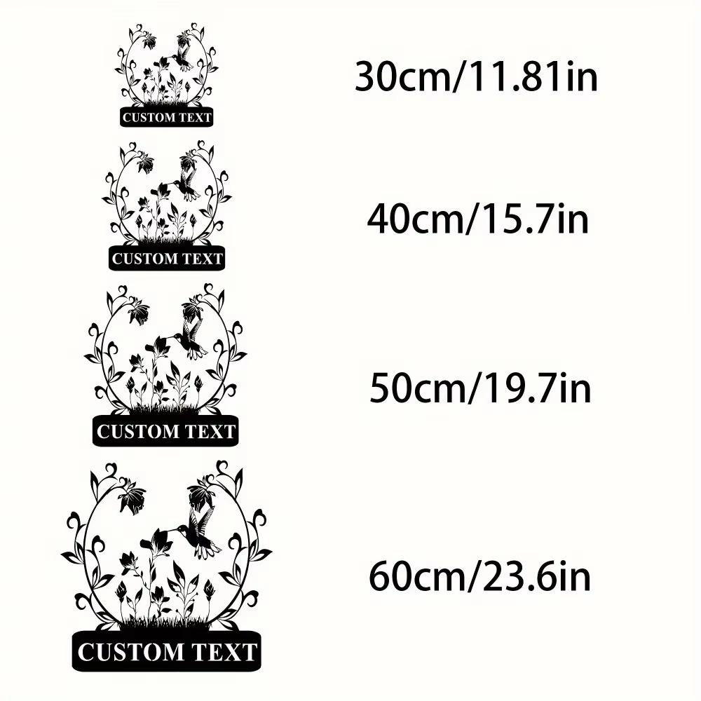 Personalized Metal Sign Floral Silhouette Wall Art Garden Gift