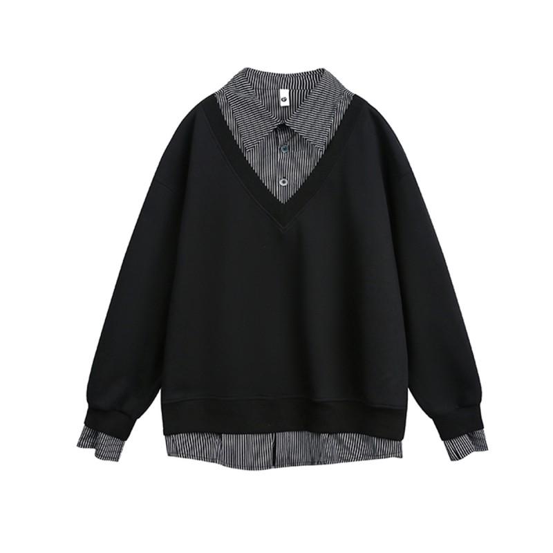Mens Korean Style Clean Fit Overshirt Hoodie Collar Sweatshirt Casual Long Sleeve Pullover