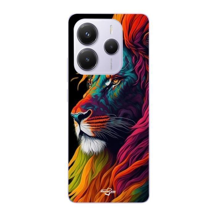 Coque Xiaomi Redmi Note 14 5G Lion Majestueux Coloré Maniacase