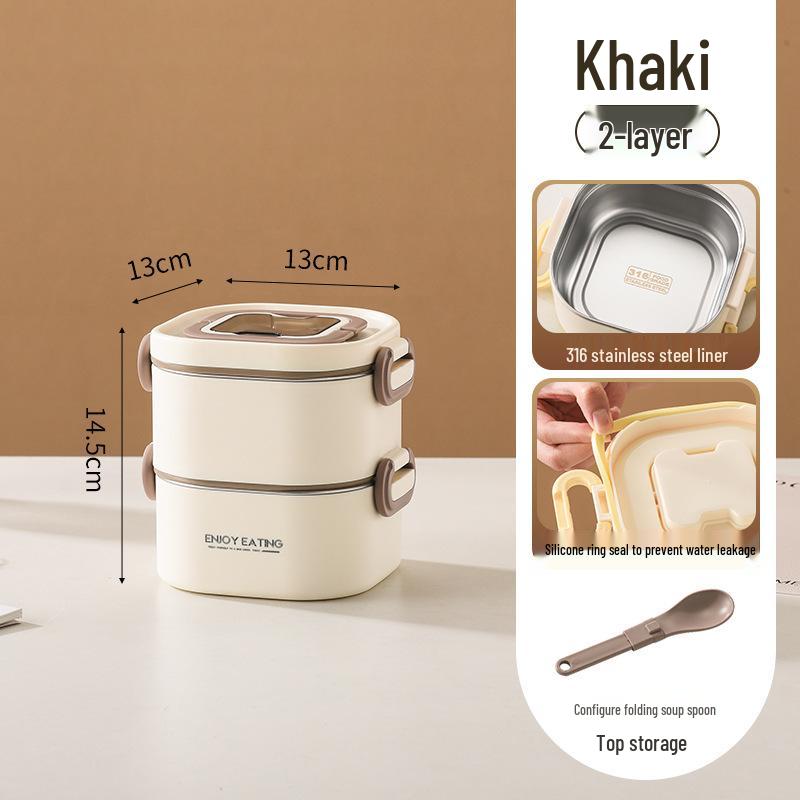 316 Multi-layer Stainless Steel Insulated Lunch Box for Office and School – Portable Bento with Lid