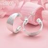 925 Sterling Silver Fashion Multi-Line Pierced Earrings Wedding Jewelry
