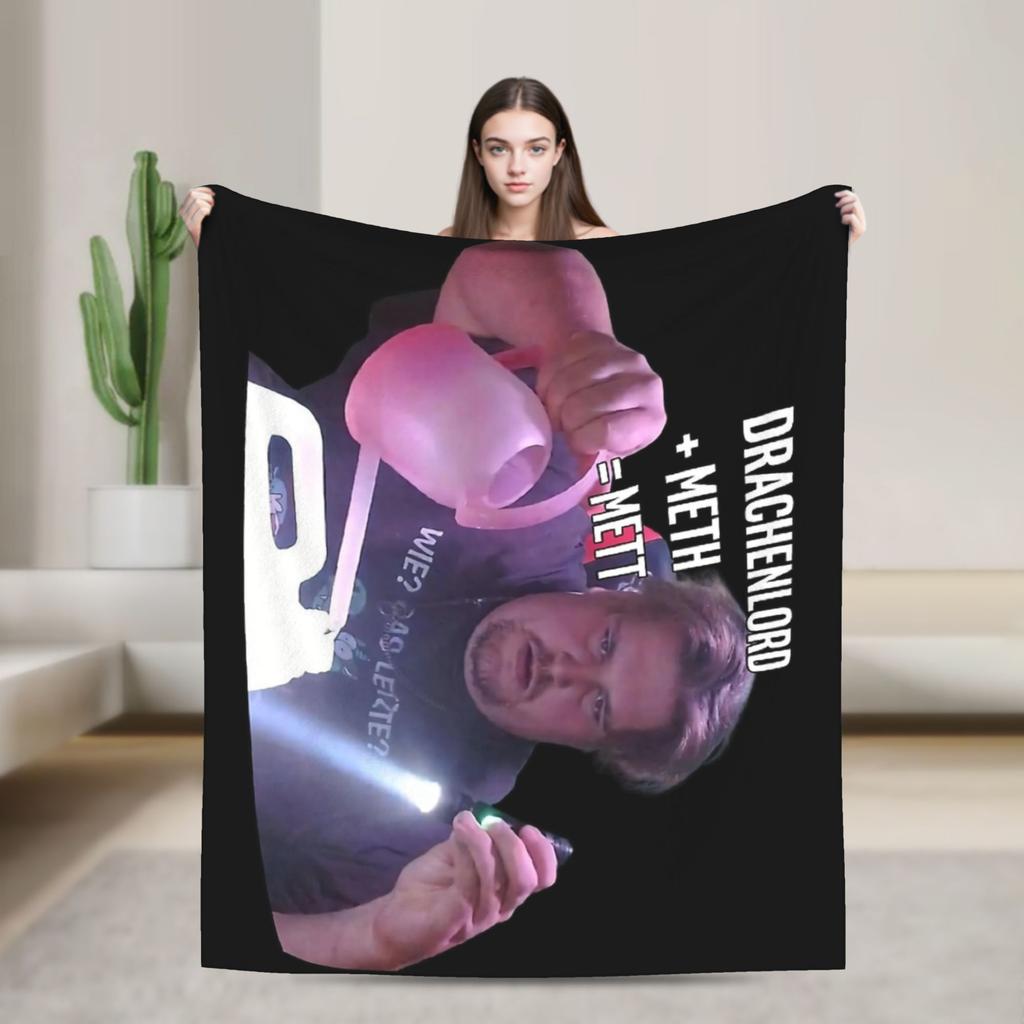 Drachenlord Poster Rainer Winkler Blanket Flannel Print Superstar Portable Thin Throw Blanket for Bedroom
