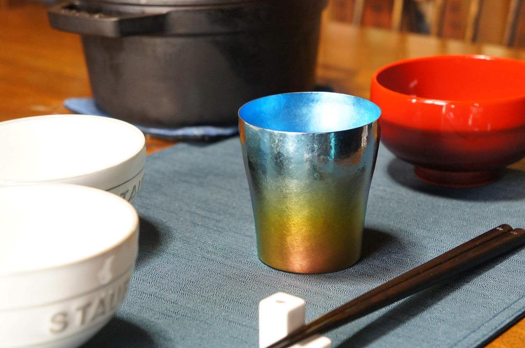 HORIE Gradient Titanium Double-Layered Tumbler, Rei Hana Titanium, 250cc, SORA Sky Blue, T15KM250G09