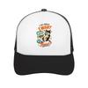 Playful Retro Cat Humor Badge Mesh Baseball Cap Casual Hat Outdoor For Womens Unisex FeUnisex