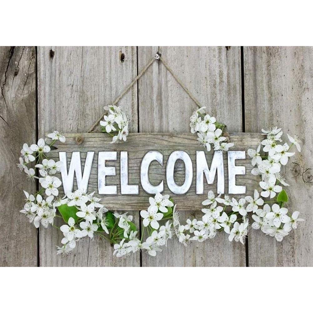 Buy 5D DIY Full Drill Diamond Painting Welcome Embroidery Mosaic Kit ...