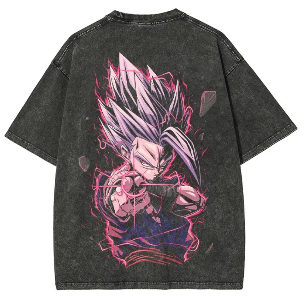 

Vegeta Dragon Ball Anime Harajuku Washed Retro T-Shirt Cotton Men s Street Clothing Oversized Women s Short Sleeves Unisex S